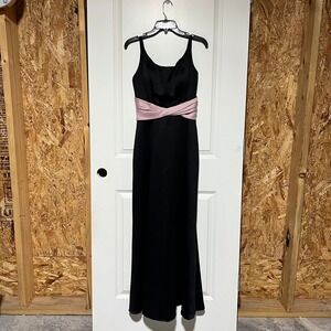 B2 Black and Pink Ruffle Back Formal Evening Gown Dress Size 6